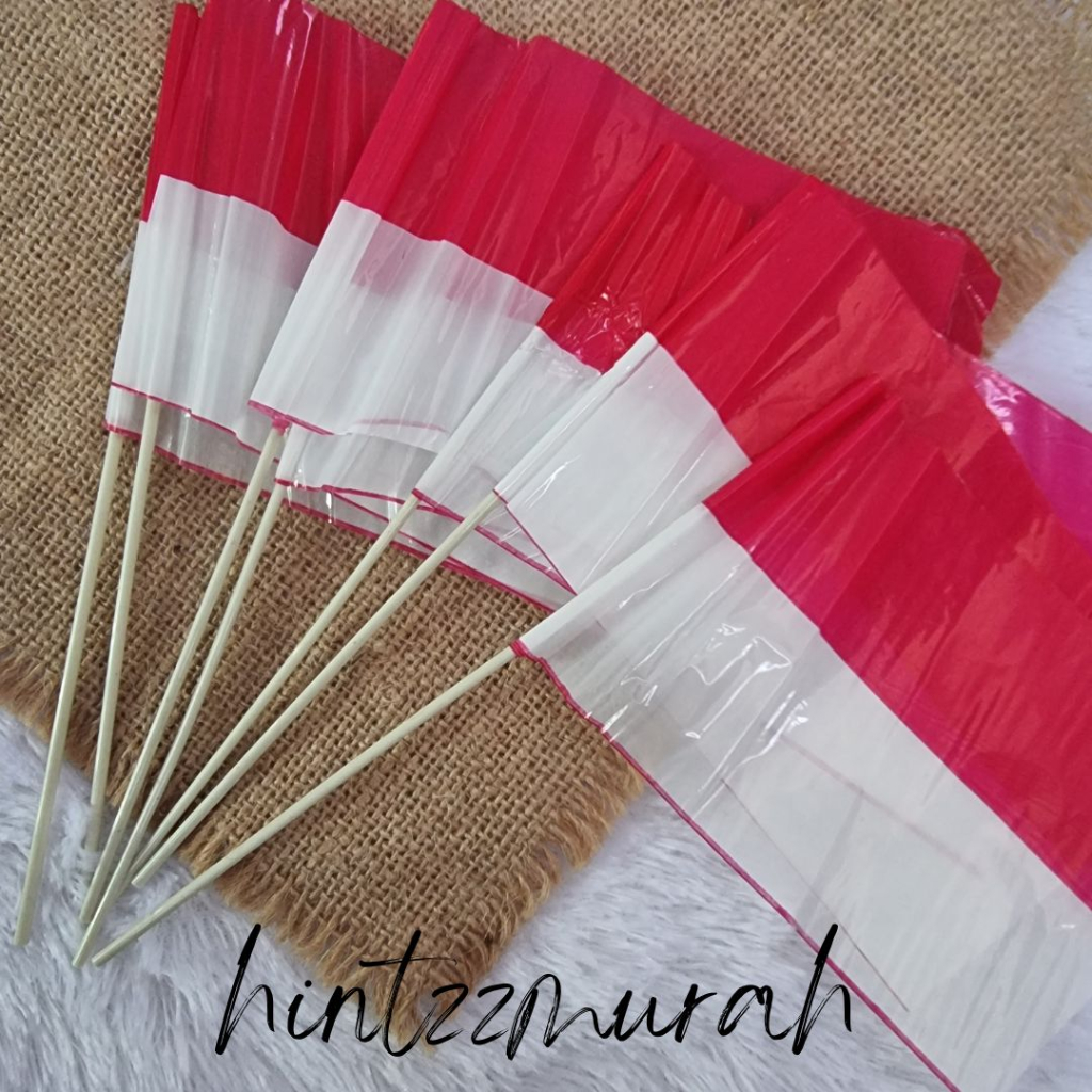 Jual 10 Pcs Bendera Stick Merah Putih Bendera Pawai Kecil Agustusan