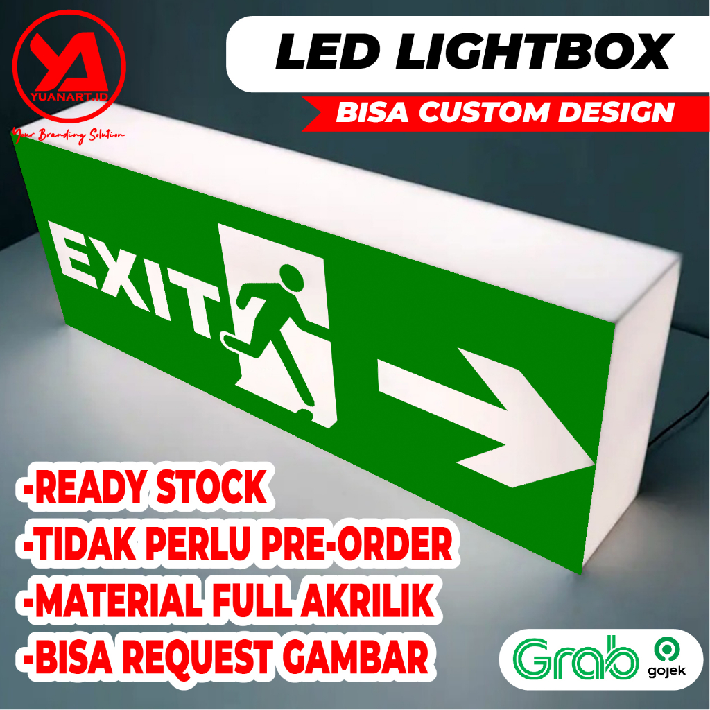 Jual Papan Signage Acrylic Exit Sign Acrylic Neon Box Akrilik