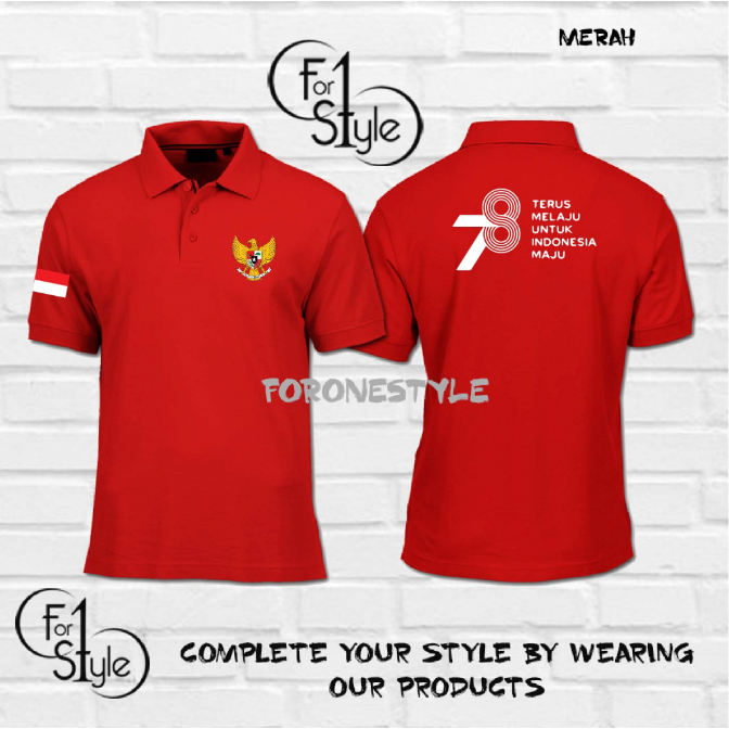 Jual TYPE 01 Garuda Logo 78 POLO KAOS KERAH POLOSHIRT AGUSTUS