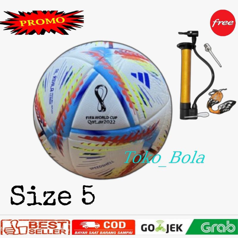 Jual Bola Sepak Size 5 Adidas Piala Dunia Qatar GRATIS POMPA JARING DAN