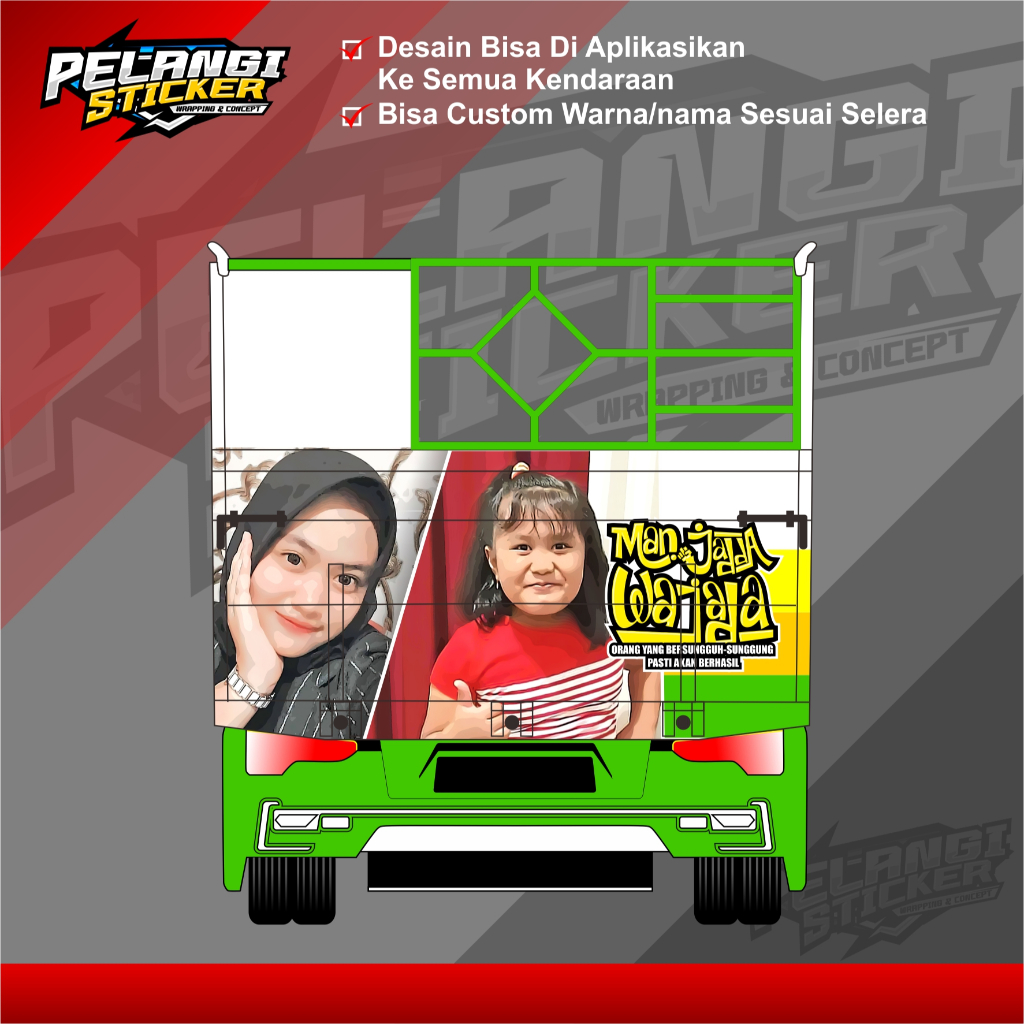 Jual Stiker Bak Belakang Truck Decal Stiker Pintu Belakang Truck Dam