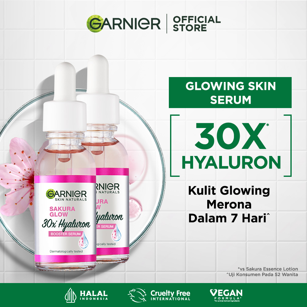 Jual Paket Hemat Garnier Sakura Glow Hyaluron Booster Serum Skin Care