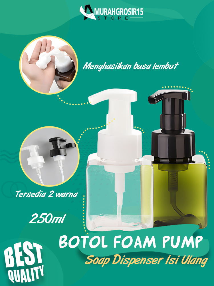 Jual Botol Foam Pump Ml Soap Dispenser Isi Ulang Tutup Hitam Sabun