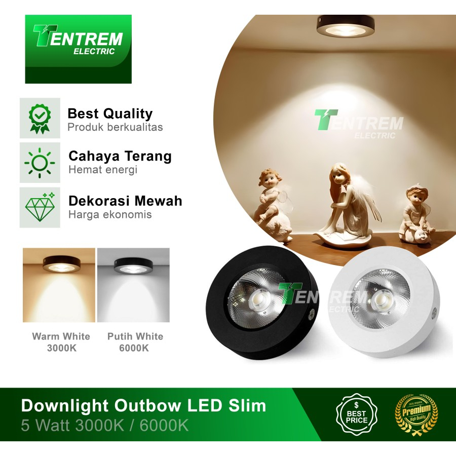 Jual Lampu Downlight Led Outbow Watt Sorot Tempel Plafon Spotlight W