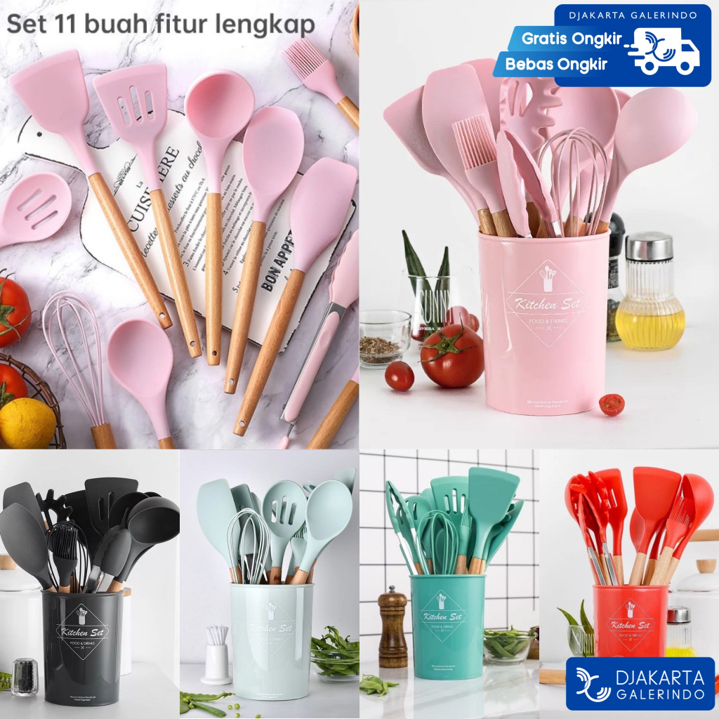 Jual Silicone Utensil Set Pcs In Peralatan Spatula Silikon