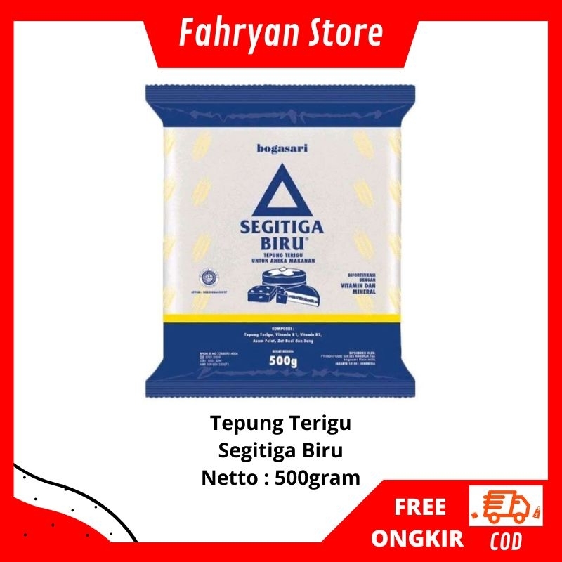 Jual Tepung Terigu Bogasari Kemasan Segitiga Biru 500gram Shopee