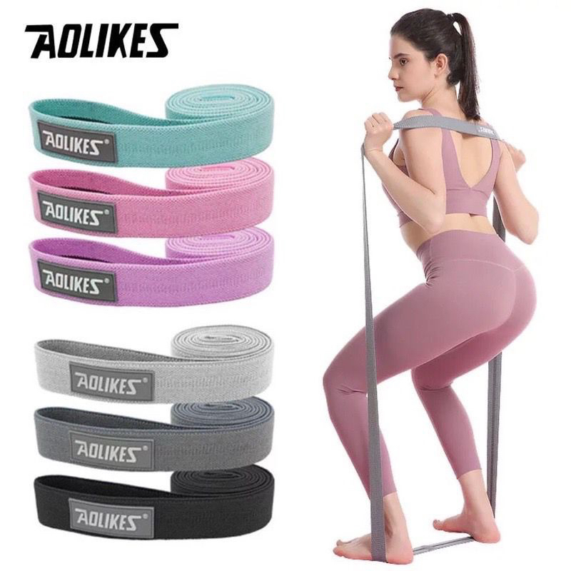 Jual AOLIKES LONG RESISTANCE BAND TALI STRETCHING YOGA FITNESS PILATES