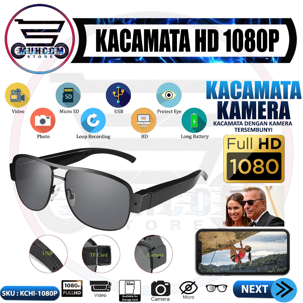 Jual Spy Camera Glasses Eyewear Kacamata Hitam Full Hd P Hidden