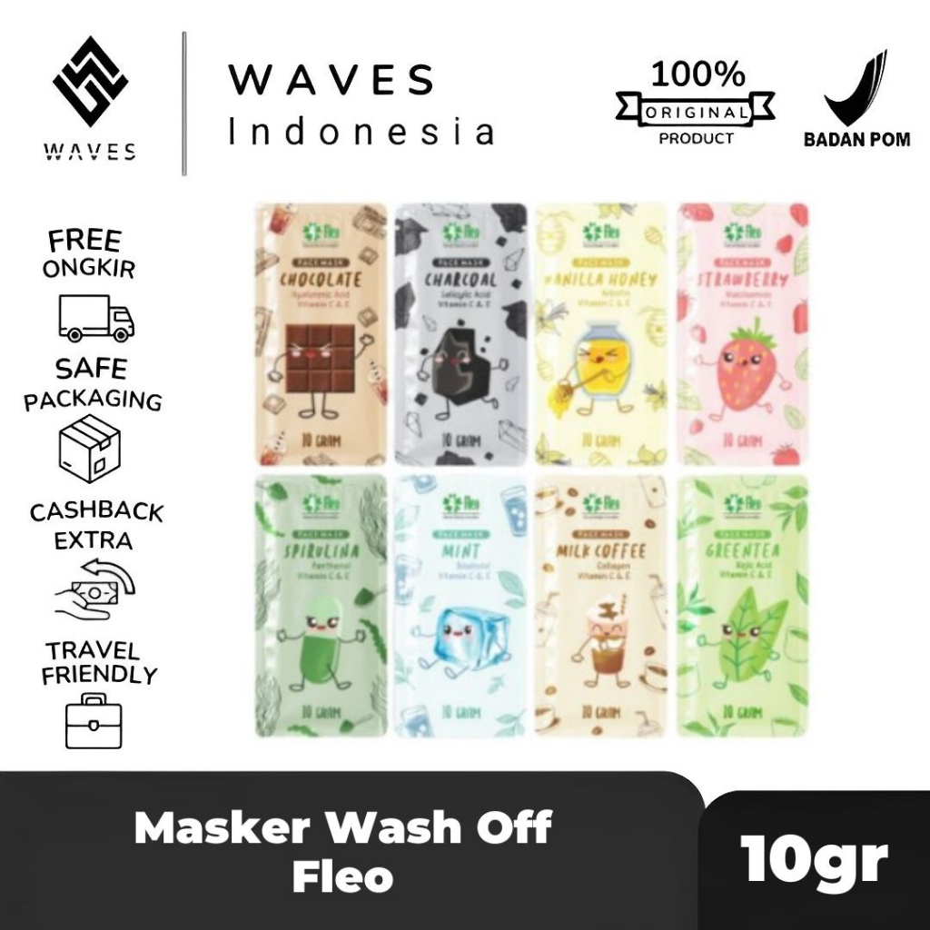 Jual Waves BPOM TRAVEL SIZE MASKER ORGANIK FLEO 10GR MASKER WAJAH