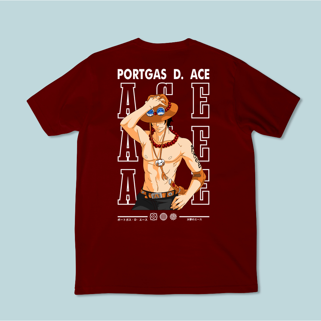 Jual Dpinos Kaos Anime Distro One Piece Portgas D Ace Ace Anime Cotton