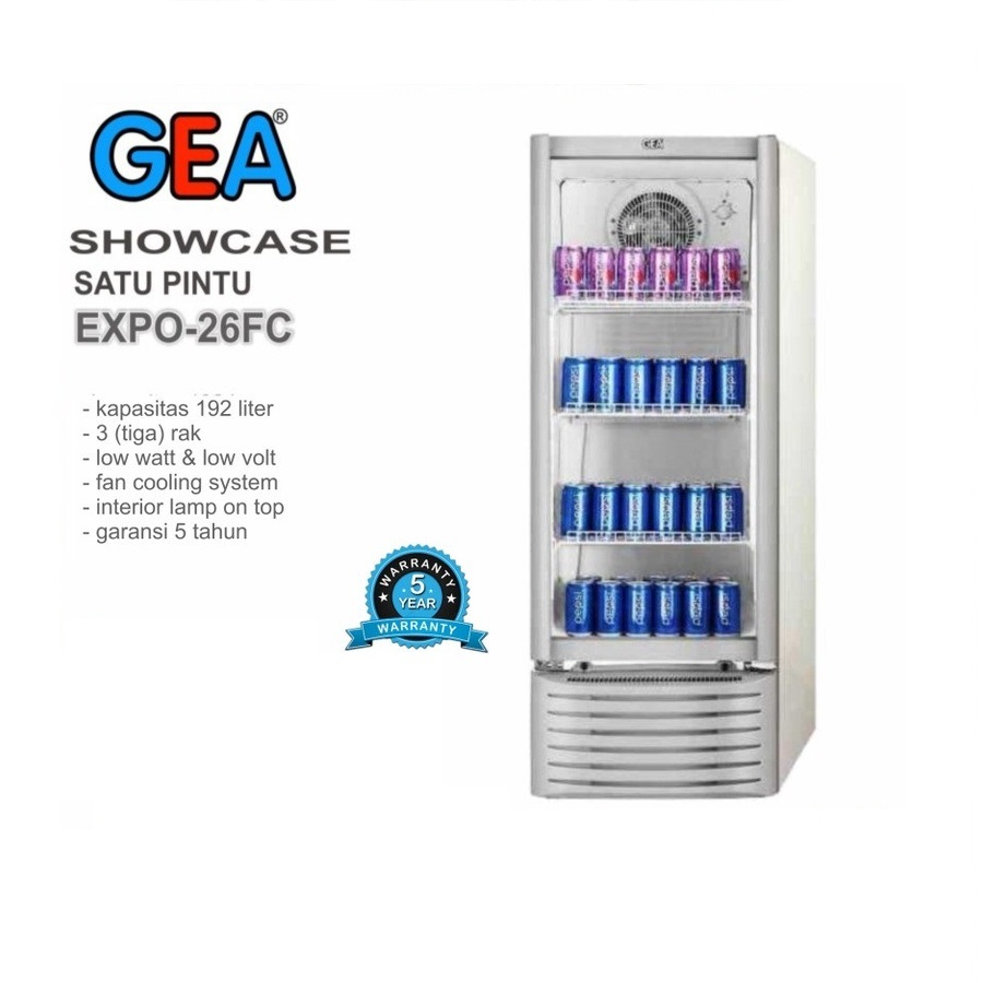 Jual GEA Showcase EXPO 26FC 192 Liter Shopee Indonesia