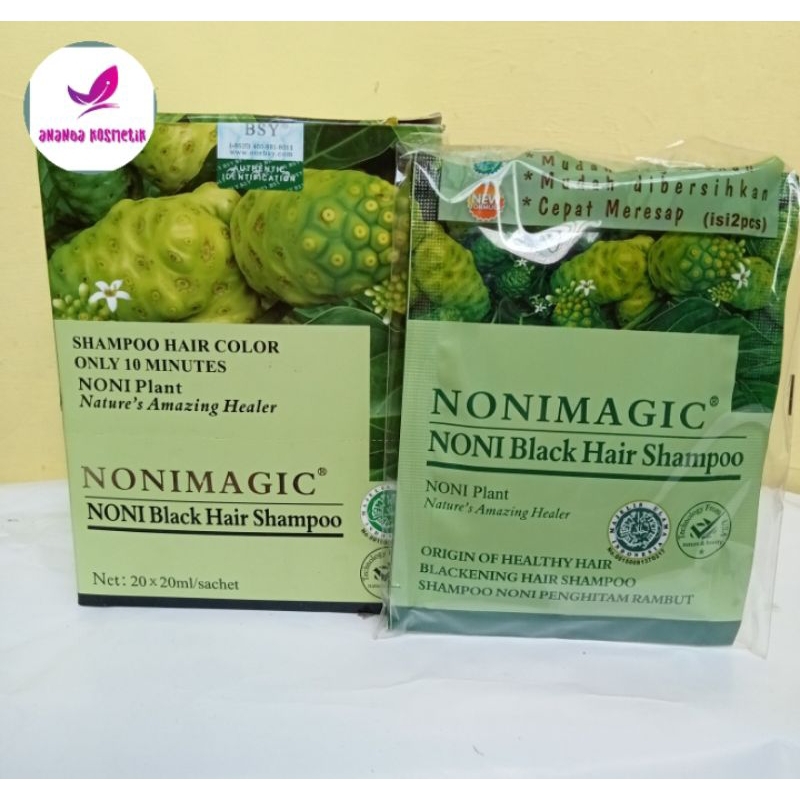 Jual PERSACHET NONI MAGIC BLACK HAIR SHAMPOO 20ML SHAMPOO PENGHITAM