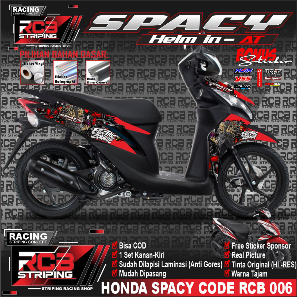 Jual Sticker Striping List Variasi Honda Spacy Semi Fullbody Striping