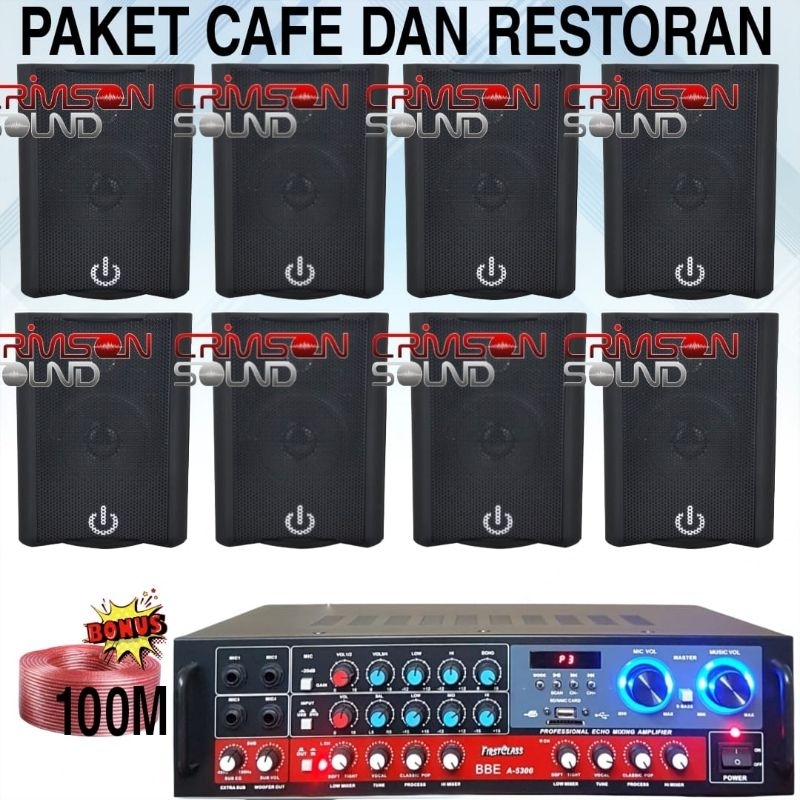 Jual Paket Sound System Speaker Crimson 4 Inch 8 Titik Cocok Untuk Cafe