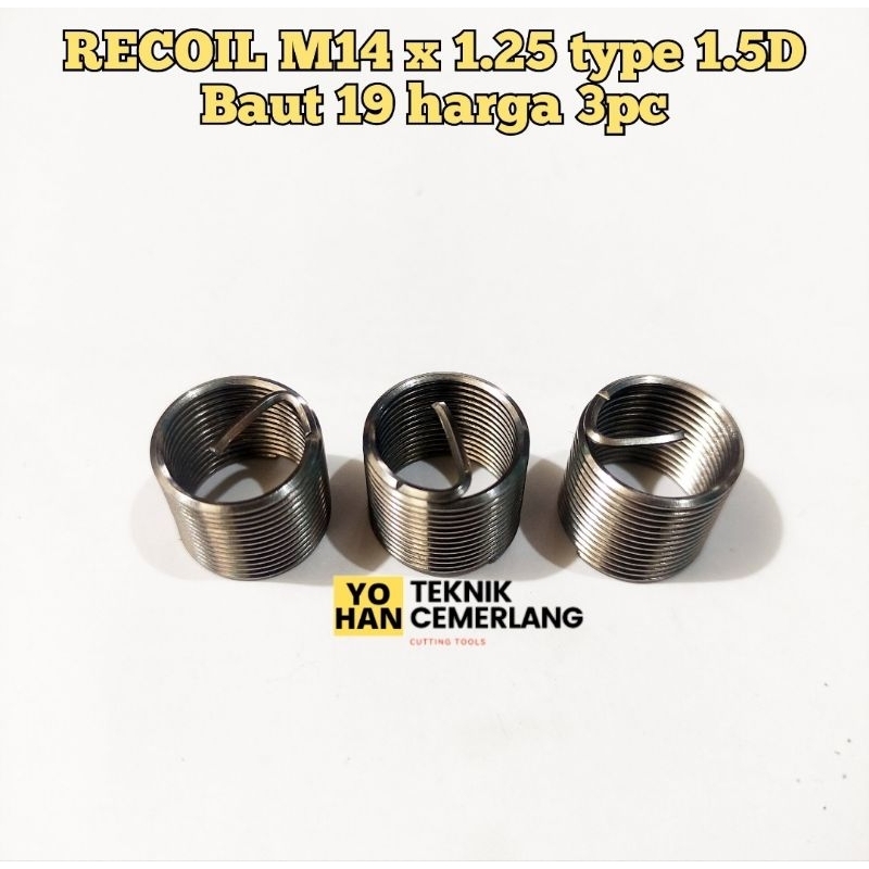 Jual 3 Pcs Recoil M14 X 1 25 Type 1 5D Alat Perbaikan Drat Baut 19 Slek