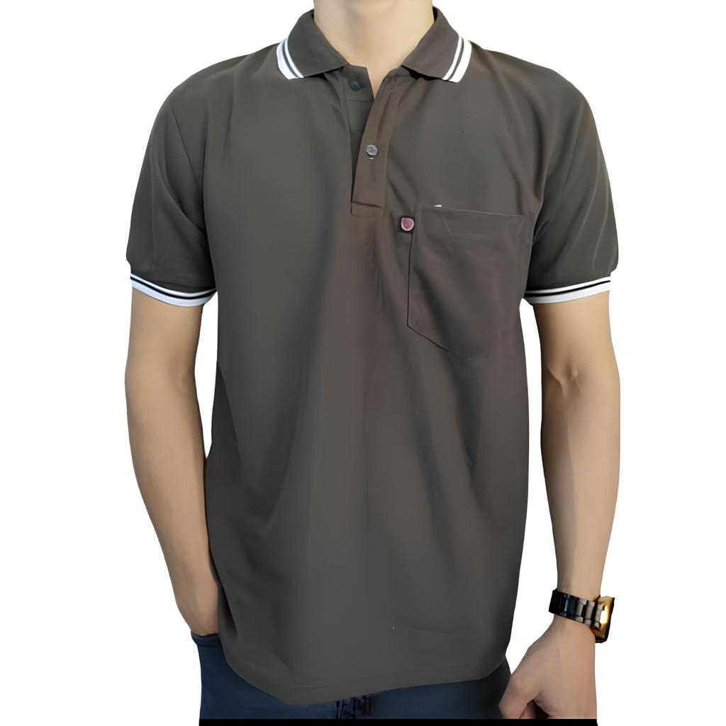 Jual Noveli Wear Kaos Pria Polo Shirt Saku Dewasa Lengan Pendek