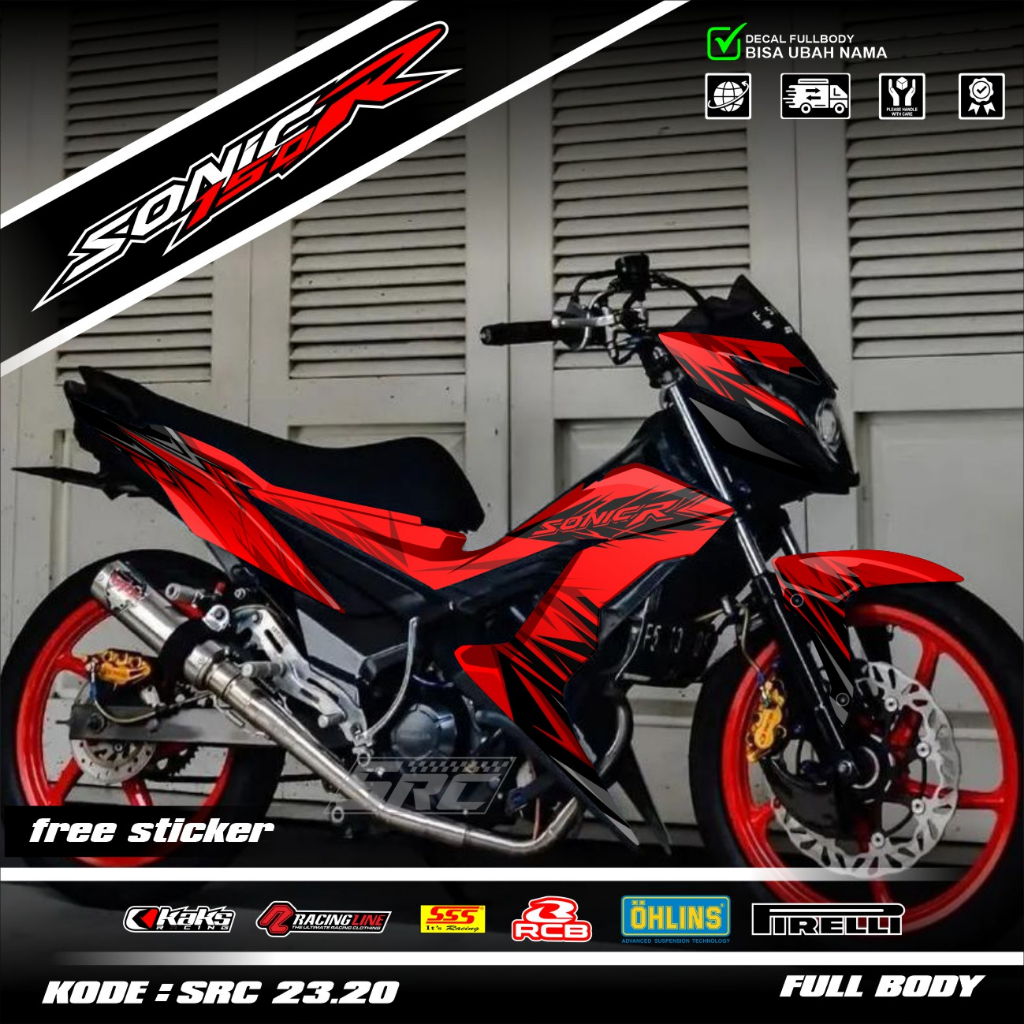 Jual COD Decal Sticker Full Body Honda Sonic 150r Striping Honda Sonic