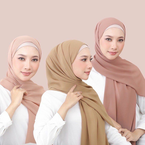 Jual PART II PASHMINA CERUTY POLOS BABYDOLL UKURAN 180X75CM HIJAB