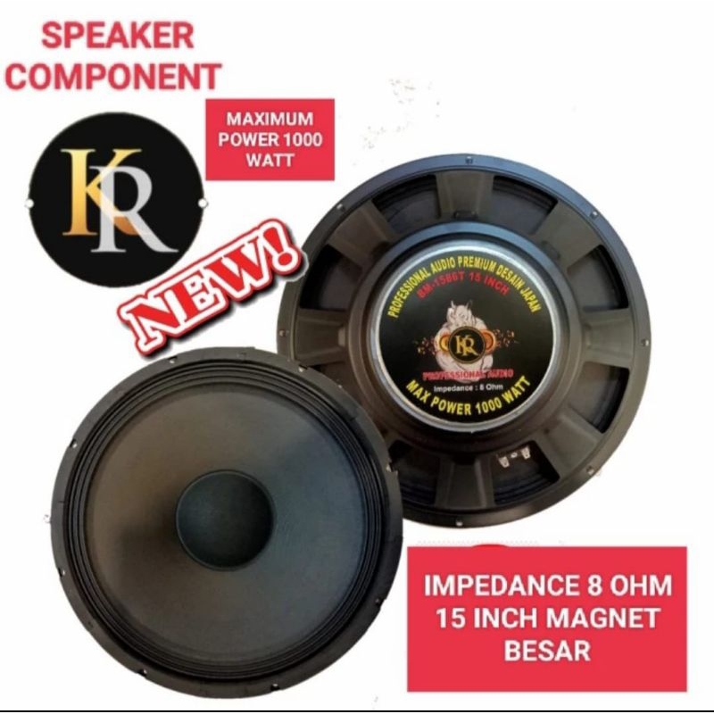 Jual Speaker Component KR 15 Inch Full Range Magnet Besar Max 1000 Watt