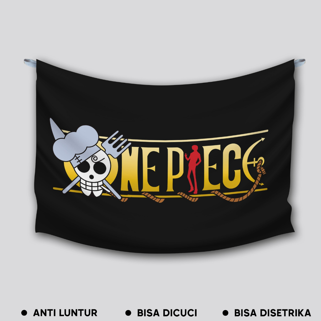 Jual Poster Bendera One Piece Anime Bajak Laut Topi Jerami Luffy Zoro