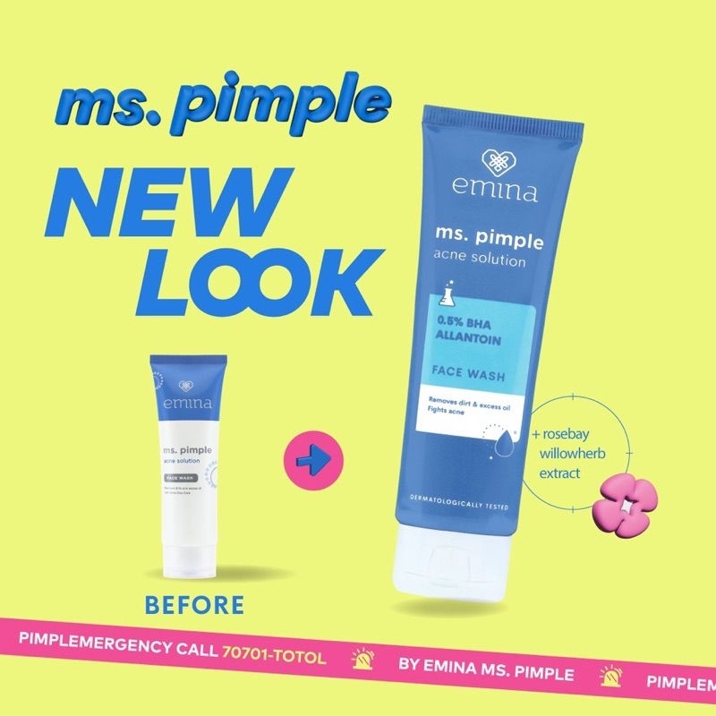 Jual EMINA MS PIMPLE ACNE SOLUTION FACE WASH 50 Ml Shopee Indonesia