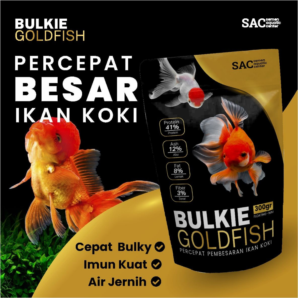 Jual Pelet Pakan Makanan Premium Ikan Koki Bulkie Gold Fish Tinggi