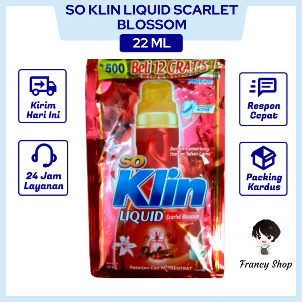 Jual So Klin Liquid Scarlet Blossom Deterjen Cair Sachet Ml Shopee