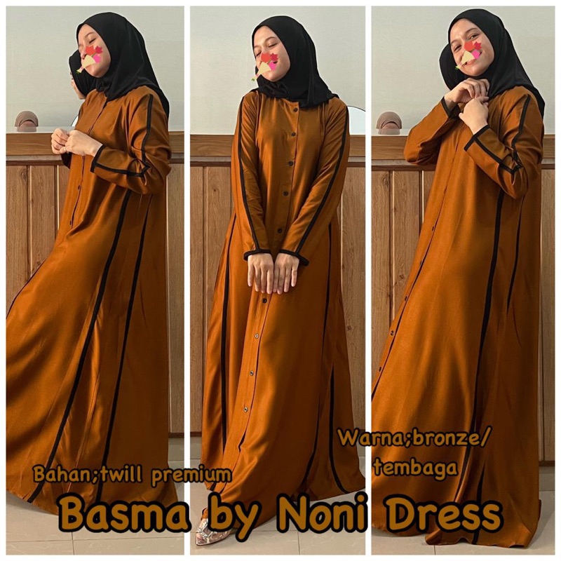 Jual Daster Arab Noni Basma Maxi Dress Gamis Twill Premium Best Seller