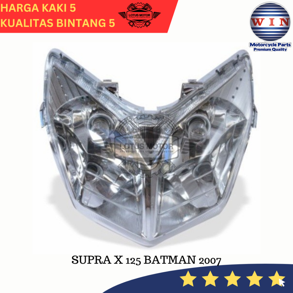 Jual LAMPU DEPAN REFLEKTOR ASSY SUPRA X 125 TAHUN 2007 KVL BATMAN WIN