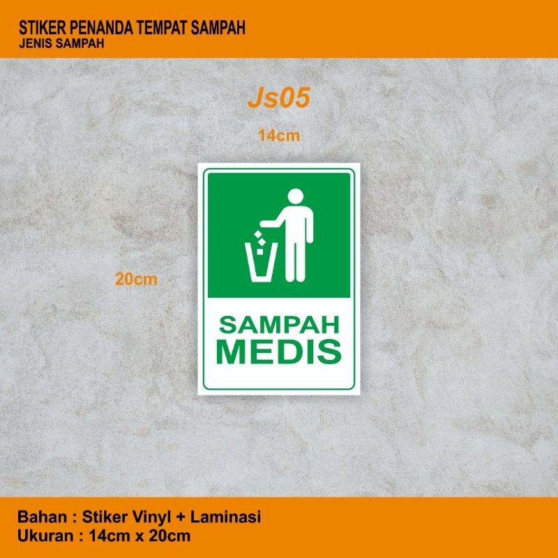 Jual Stiker Penanda Tempat Sampah Jenis Sampah Non Anorganik Medis