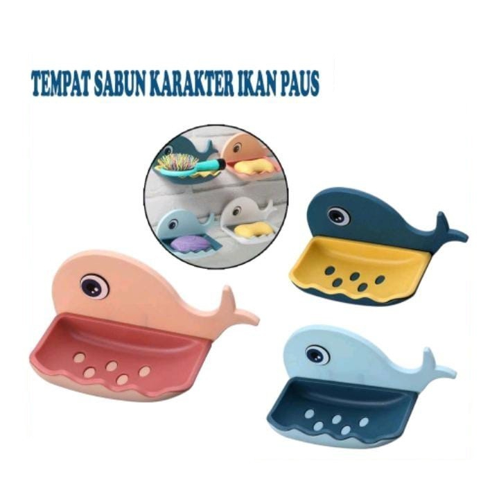 Jual Tempat Kotak Sabun Batang Model Ikan Paus Rak Kamar Mandi Karakter