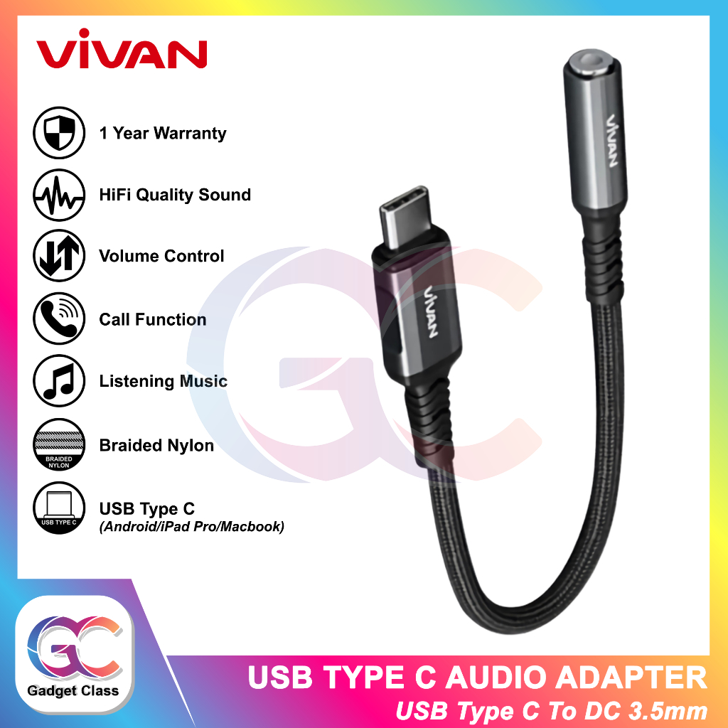 Jual Vivan Vac Splitter Dac Type C To Aux Dc Mm Hifi Audio Music