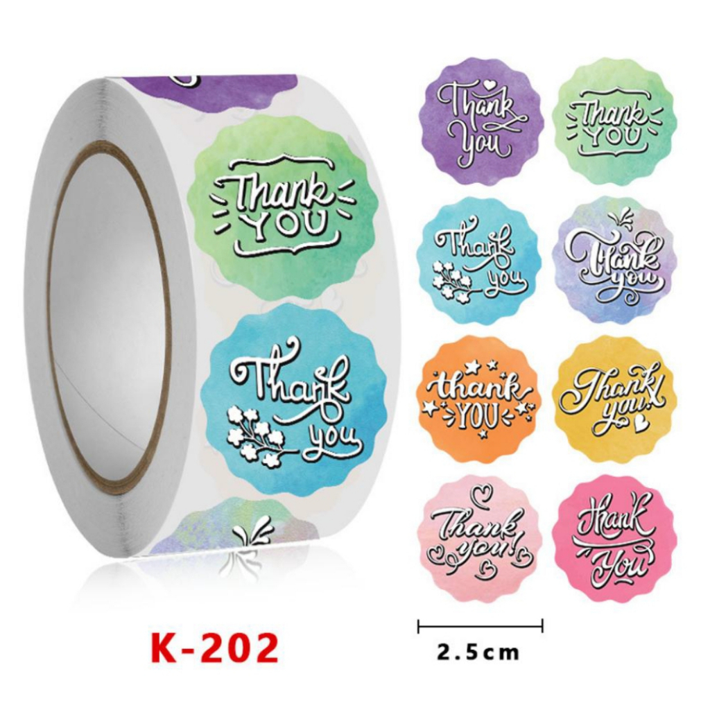 Jual Stiker Label Thank You Colorfull 6 Different Styles Sticker Tag