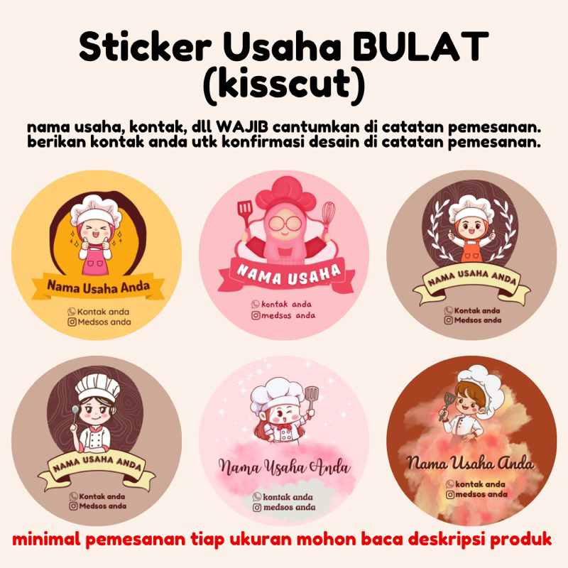 Jual Bulat Sticker Label Makanan Sticker Usaha Makanan Sticker