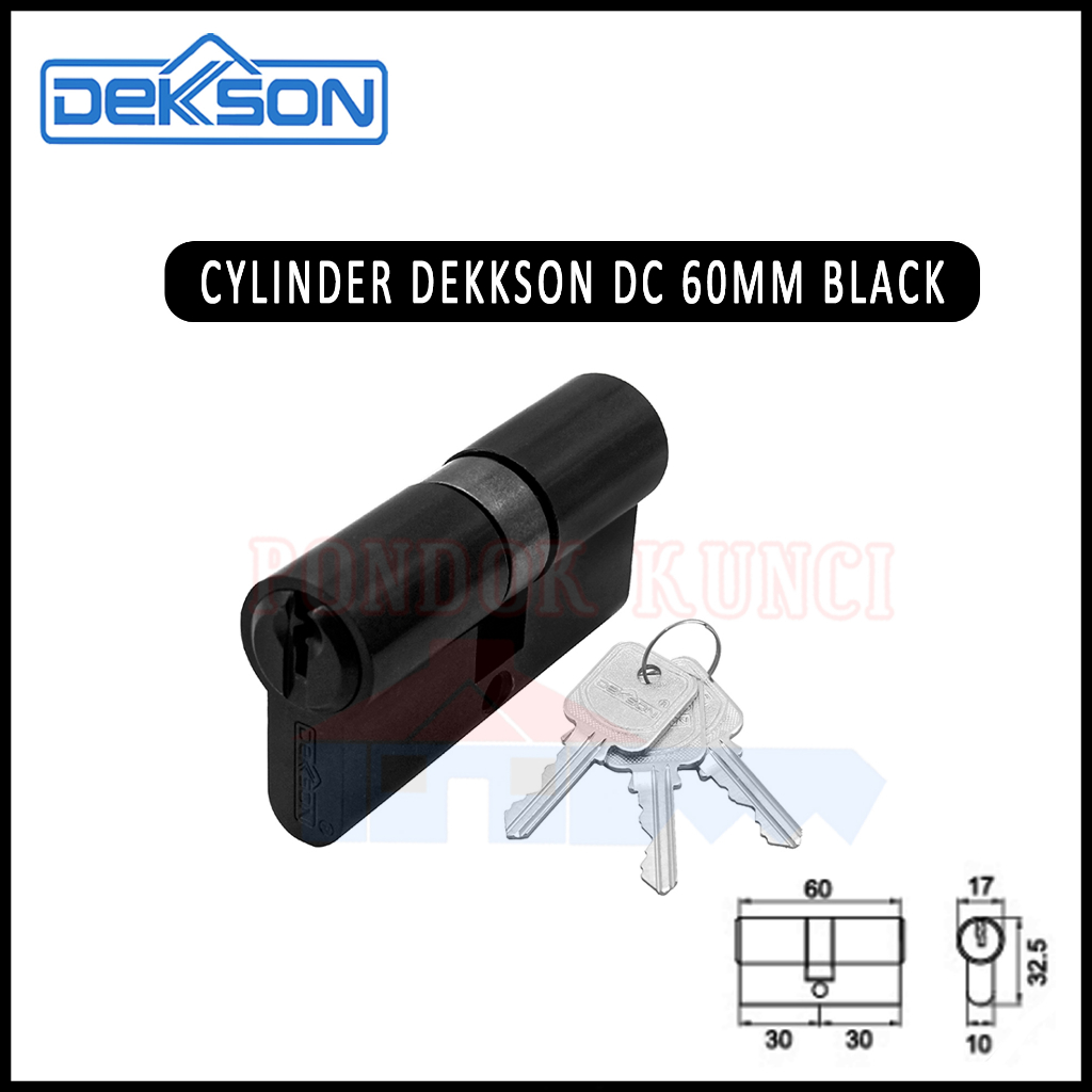 Jual Kunci Pintu Silinder Dekson DC 60 Black Cylinder Dekkson DC 60mm