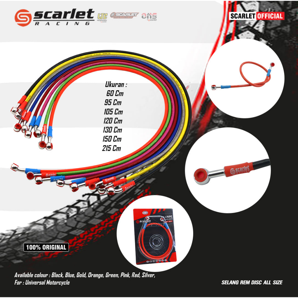 Jual Scarlet Racing Kabel Selang Rem Disc Cakram Ukuran Cm