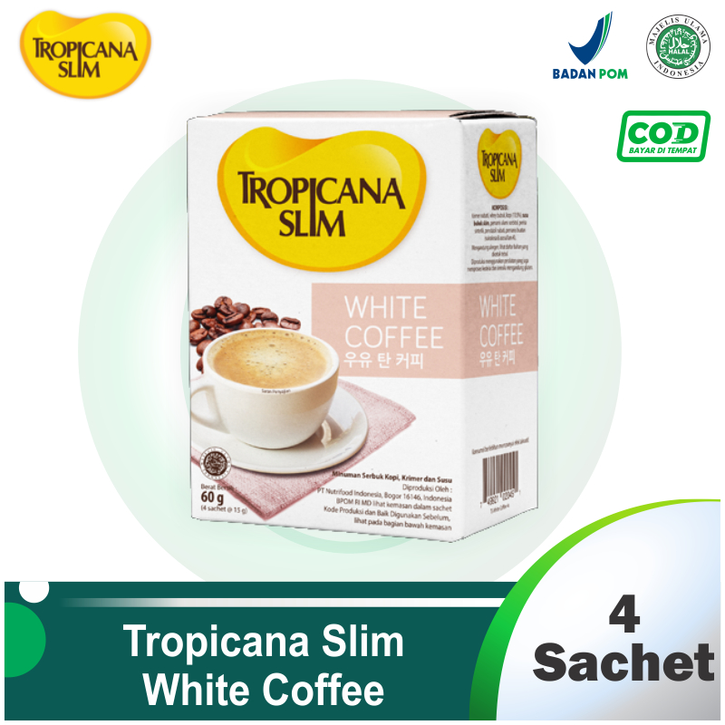 Jual Tropicana Slim White Coffee 4 Sachet Kopi Susu Nikmat Tanpa Gula