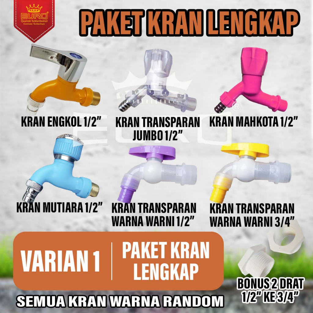 Jual Keran Air Tembok Taman Variasi Lengkap Pvc Kran Plastik