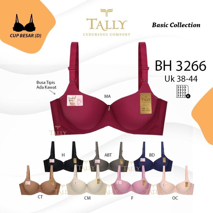 Jual TALLY BRA BH JUMBO 3266 ADA KAWAT BUSA TIPIS CUP D SIZE 38