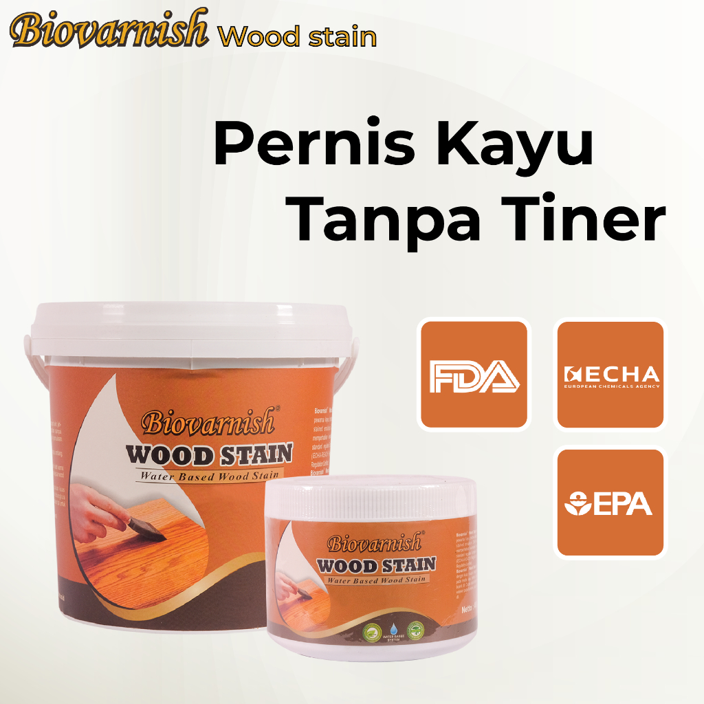 Jual Pelitur Kayu Waterbased Cepat Kering Biovarnish Woodstain Gr