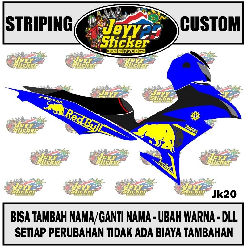 Jual Striping Yamaha Mx King Y Zr Exciter Sniper Redbull Custom