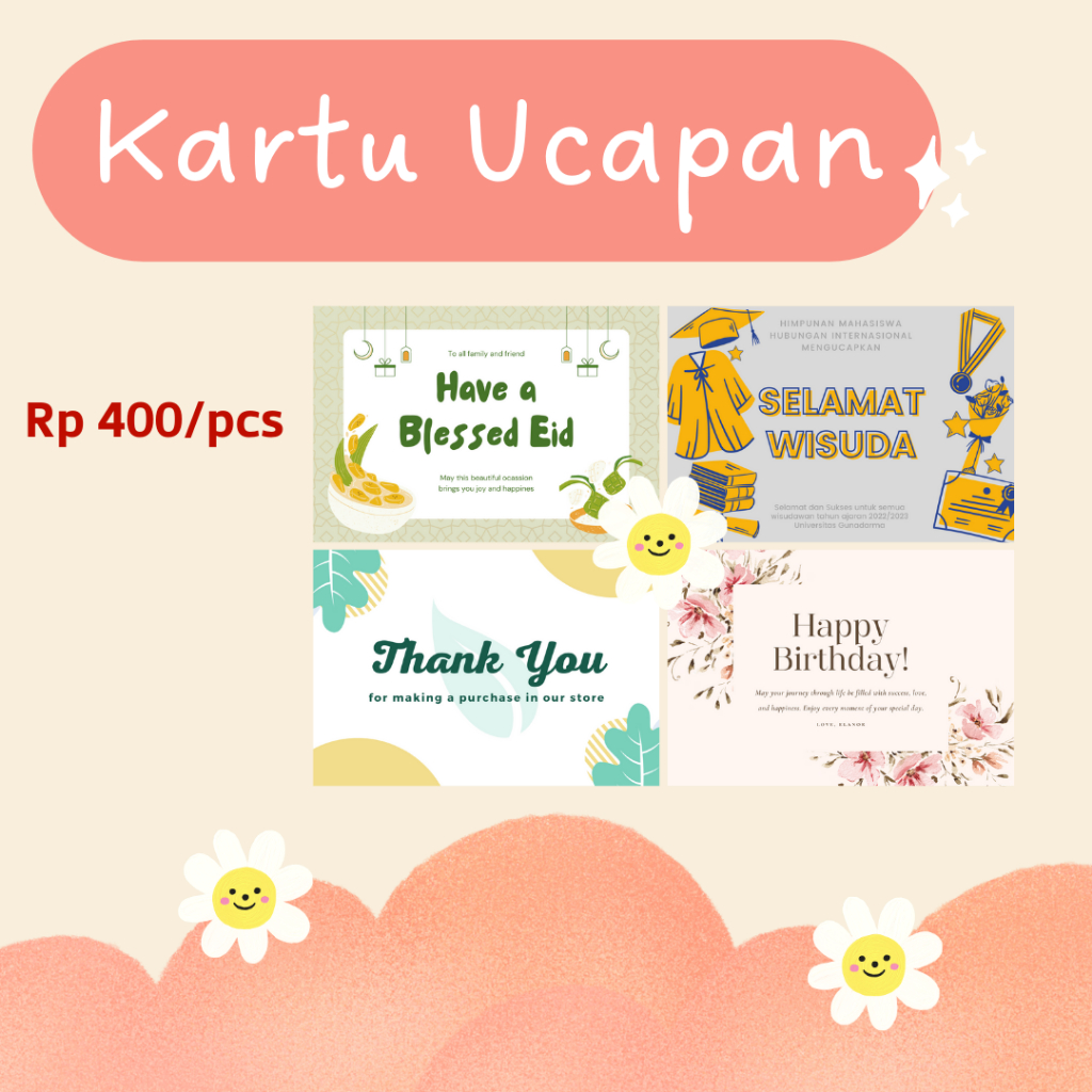 Jual Kartu Ucapan Kartu Terima Kasih Kartu Gift Thank You Card Gift