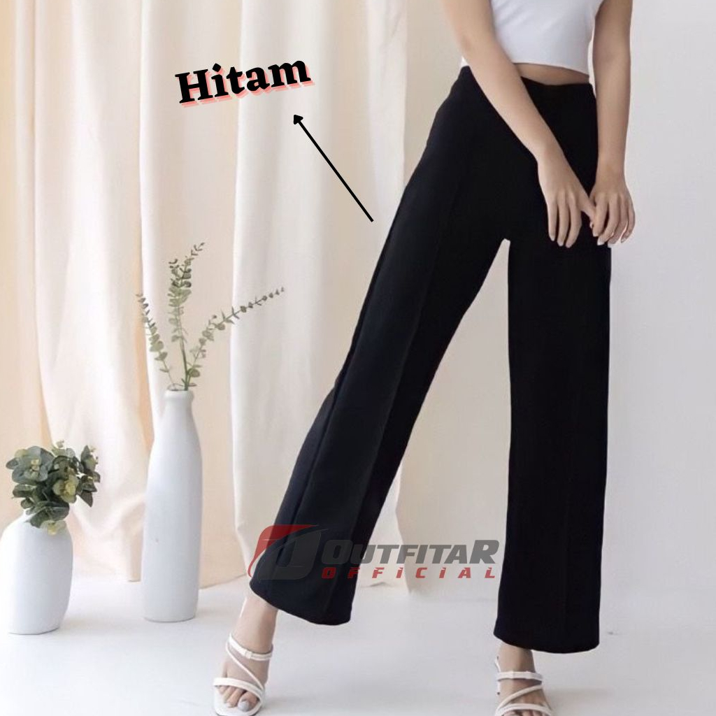 Jual Celana Kulot Wanita Highwaist Kekinian Ala Korea Basic HW Pinggang