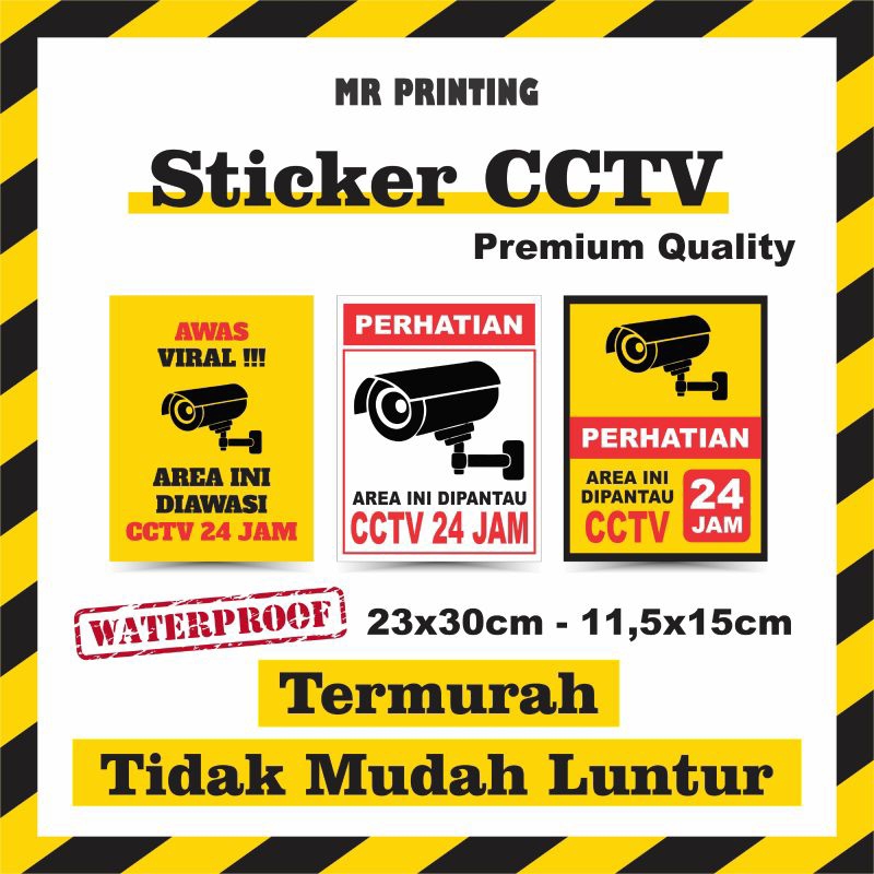 Jual Stiker Cctv Jam Termurah Stiker Pengawasan Anti Air Stiker