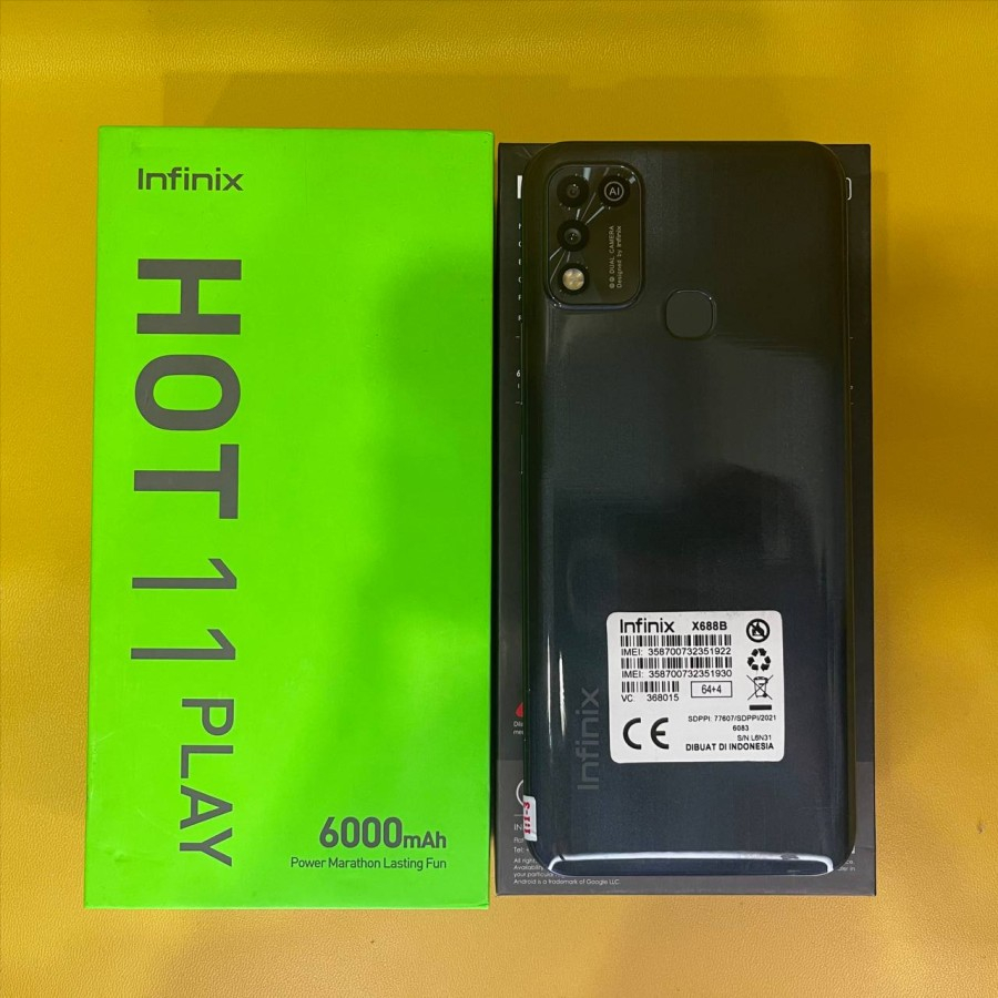 Jual Infinix Hot 11 Play 4 64 GB Hp Bekas Hp Second Mulus Banget