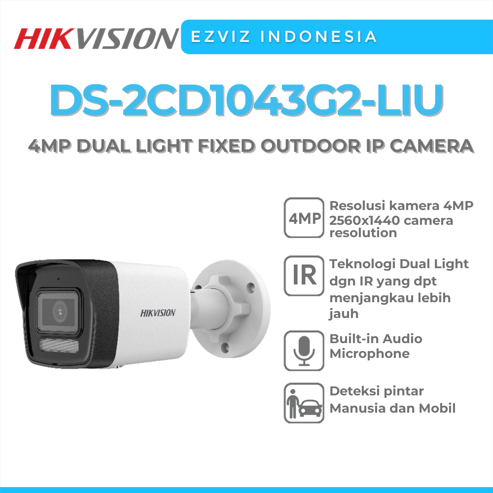 Jual Hikvision Ds Cd G Liu Mp Smart Dual Light Fixed Bullet