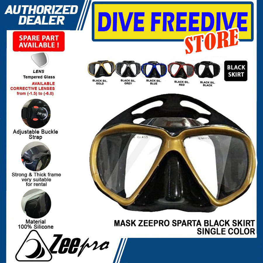 Jual Mask Scuba Diving Zeepro Sparta Single Color Snorkeling Kacamata