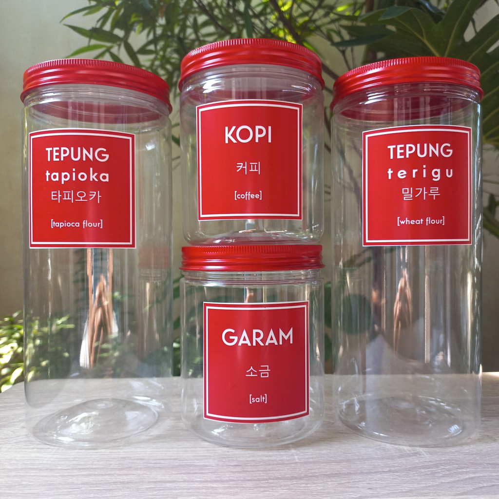 Jual Toples Bumbu Dapur Merah Tutup Alumunium Model Minimalis Shopee