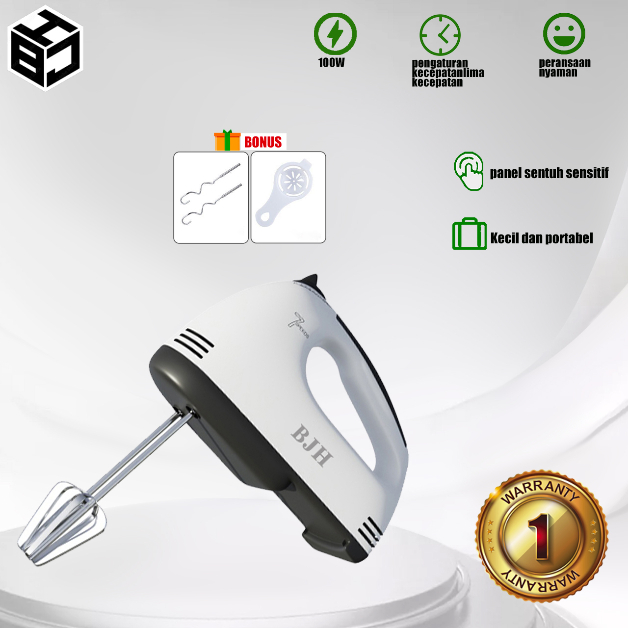 Jual Bjh Stainless Pengaduk Hand Mixer Pengocok Telur Kecepatan