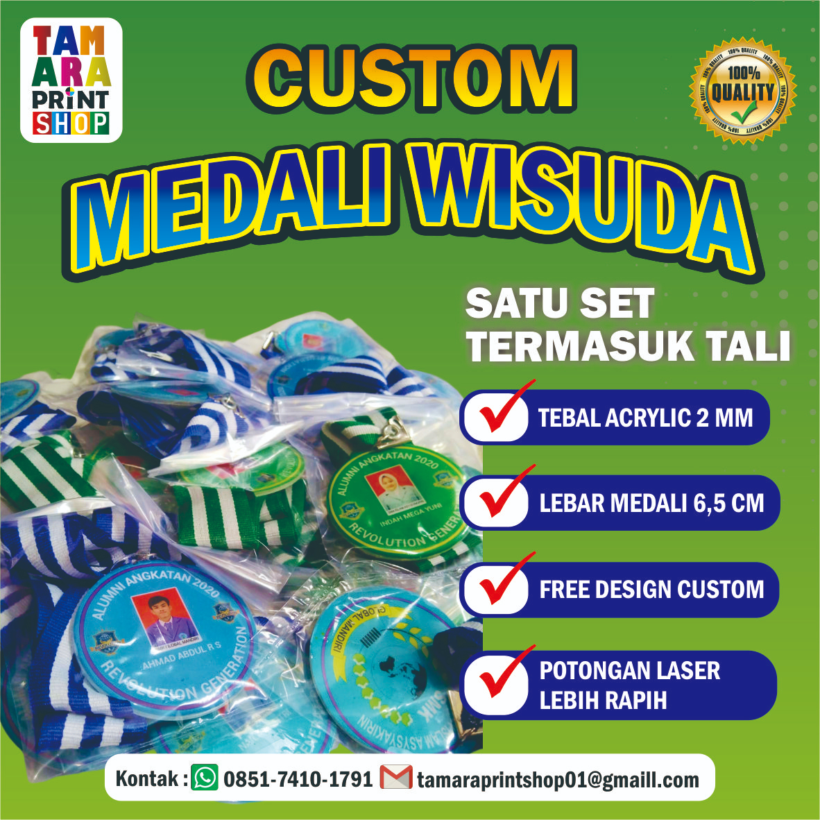 Jual Medali Custom Medali Wisuda Medali Graduation Medali Akrilik